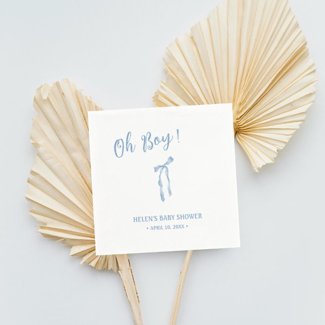 Rapazes simples e arco azuis guardanapo chá de fra (Criador carregado)