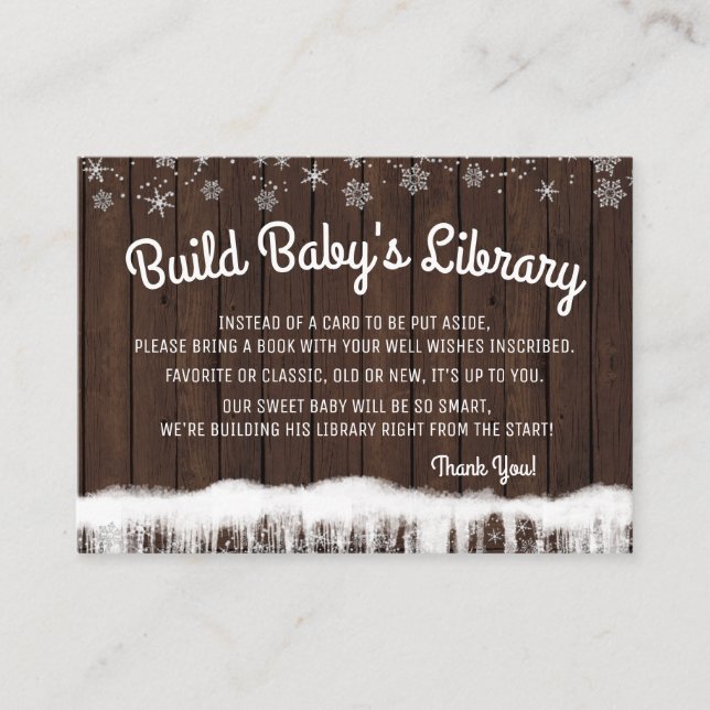 Rapazes Trazem Cartões de Livro Floco de Neve (Frente)