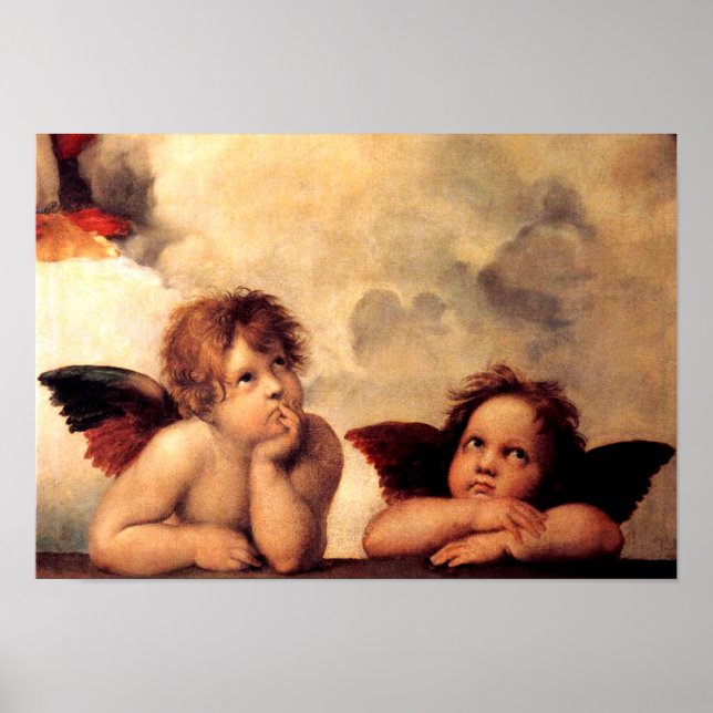 Raphael Cherubs Sistine Madonna Poster (Frente)
