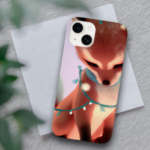 Raposa-Bebê-Cuta com Luzes de Fada iPhone 14 Caso