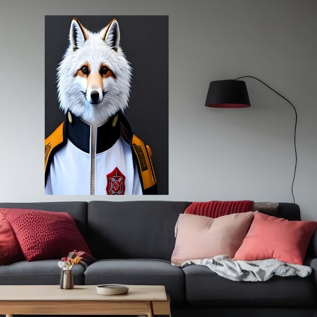 Raposa branca no Bombeiro | AI Art Poster (Criador carregado)