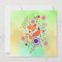 Raposa Cachorada Animal De Arte Bebê Com Floral