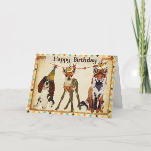 Raposa, Cachorro, Fawn, E Cartão de Aniversário De