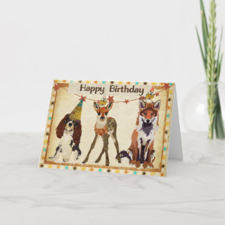 Raposa, Cachorro, Fawn, E Cartão de Aniversário De