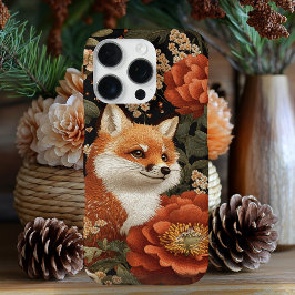 Raposa e Flores bordados adoráveis
