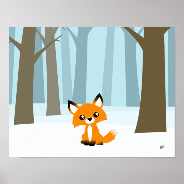Raposa na Poster Floresta (Frente)
