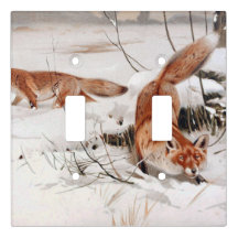 Raposas Vermelhas na Neve de Inverno (por Wilhelm