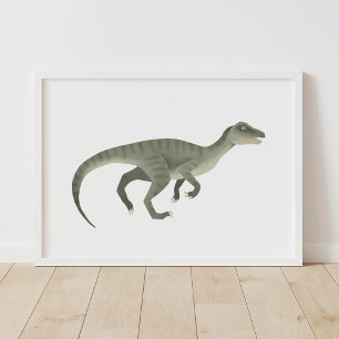 Raptor Verde Dinossauros Poster