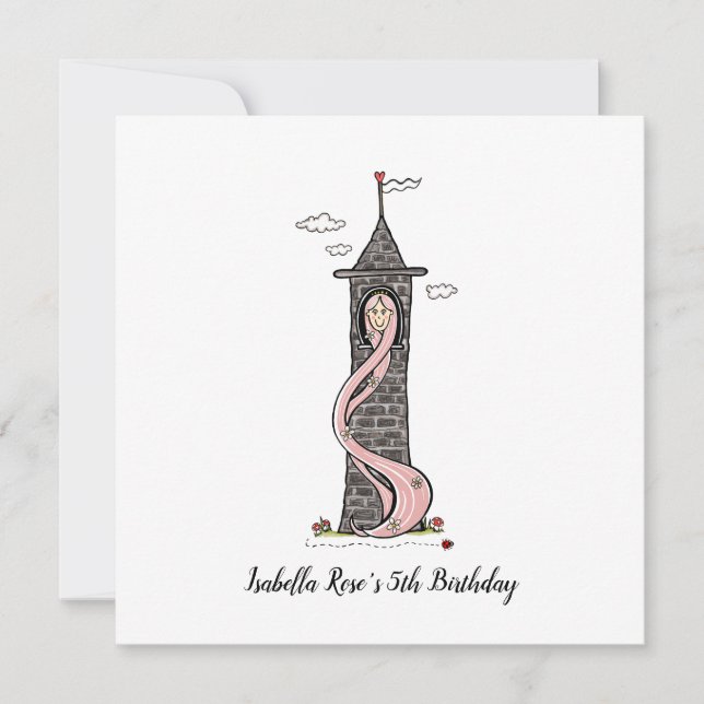 Rapunzel Princesa Convite de festas de Tonalidade  (Frente)