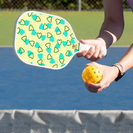 Raque de Pickle Ball com Desenho de Coração