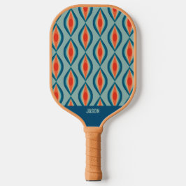 Raque de Pickleball com Padrão Retro Legal