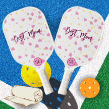 Raque de Pickleball Corações Rosa Fofo Presente pa