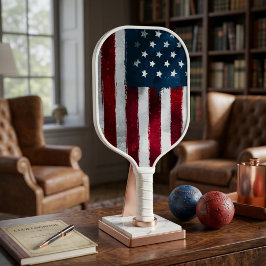 Raque de Pickleball da Bandeira Americana