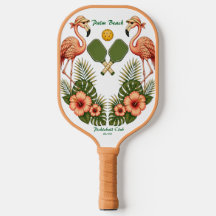 Raquete de Pickleball - Design Retro Flamingo Vint