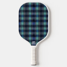 Raquete de Pickleball Preppy Teal & Navy Tartan Xa