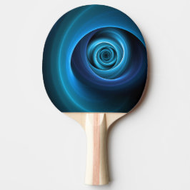 Raquete De Ping Pong 3D Spiral Blue Colors Modern Abstract Fractal Art
