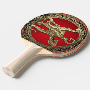 Raquete De Ping Pong [400] Octopus Dourado sagrado em postura defensiva