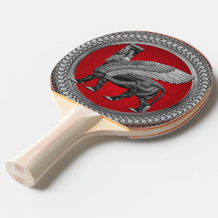 Raquete De Ping Pong [400] Touro Assírio: Prata e Lamaçu Negro