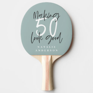 Raquete De Ping Pong 50º aniversário iniciais personalizadas de prese