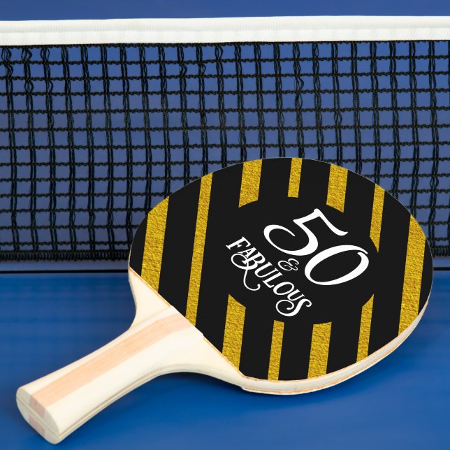 Raquete De Ping Pong 50 e Fabuloso Preto e Dourado (Insitu)