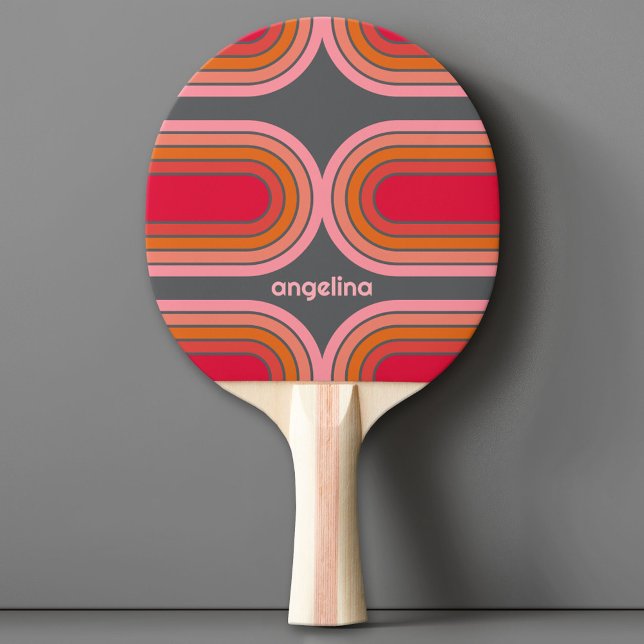 Raquete De Ping Pong 70 Arte de Linha Inspirada Arca Vermelha Sunset La (Custom Ping Pong Paddle)