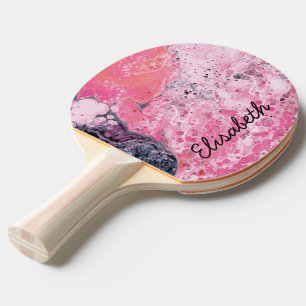 Raquete De Ping Pong A arte abstracta com pintura acrílica derrama o
