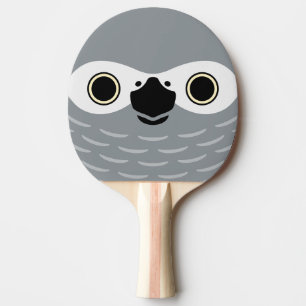 Raquete De Ping Pong A face de um papagaio cinzento africano