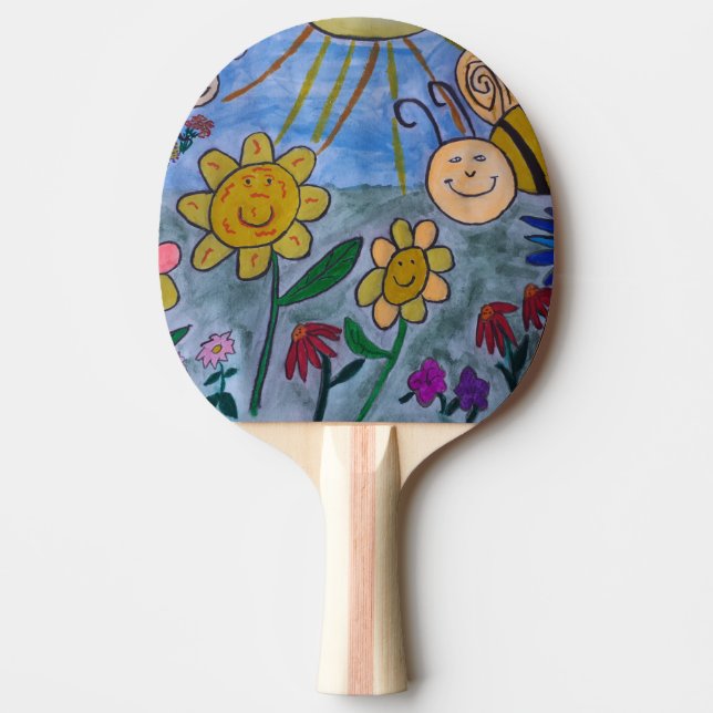Raquete De Ping Pong Abelhas e flores de mel (Frente)