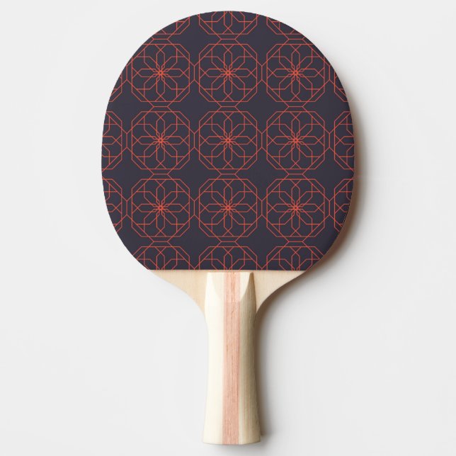 Raquete De Ping Pong Abstração geométrica simples, elegante e elegante (Frente)