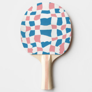 Raquete De Ping Pong Abstrato da placa de verificação azul-rosa do moni