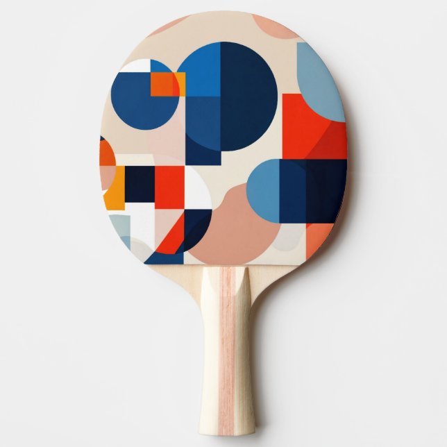 Raquete De Ping Pong Abstrato de Arte Geométrica do Meio século Escandi (Frente)