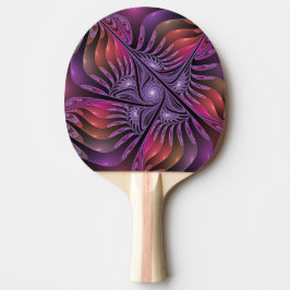 Raquete De Ping Pong Abstrato de Fantasia Colorida Fractal Roxo