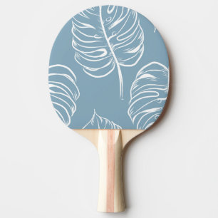 Raquete De Ping Pong Abstrato de Folha Tropical: Verde sem costura.