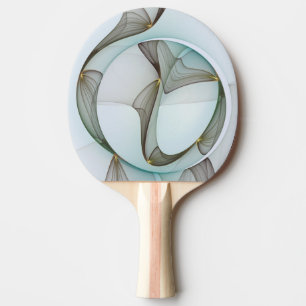 Raquete De Ping Pong Abstrato Modern Turquoise Brown Dourada Elegância