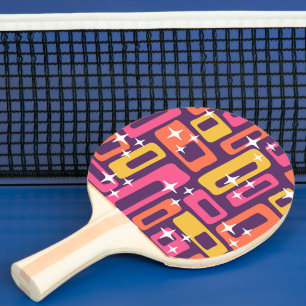 Raquete De Ping Pong Abstrato Moderno Retro de Meados do Século