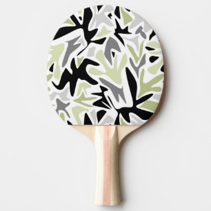 Raquete De Ping Pong Abstrato, Preto e Verde, Juventude, Moderno, Criat