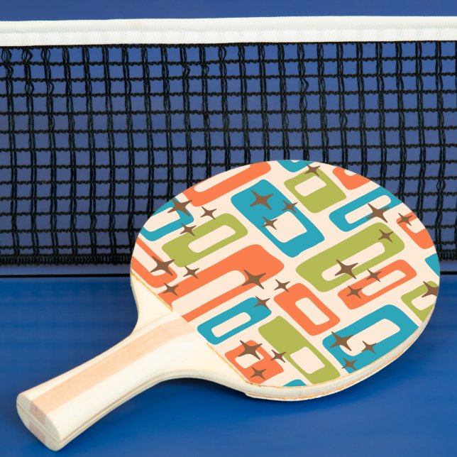 Raquete De Ping Pong Abstrato Retro Moderno de Meados do Século (Insitu)