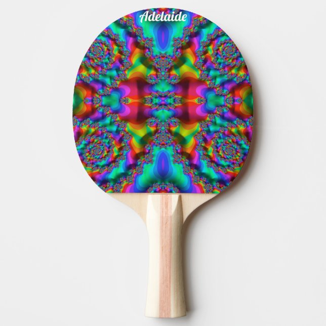 Raquete De Ping Pong ADELAIDE ~ DISCO BALL ~ Fractal Original ~ (Frente)