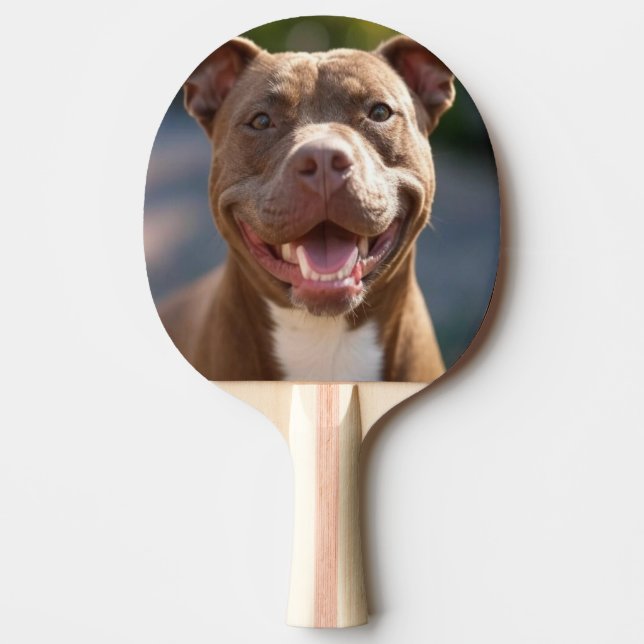 Raquete De Ping Pong Adicionar Foto de Pit Bull Personalizar (Frente)