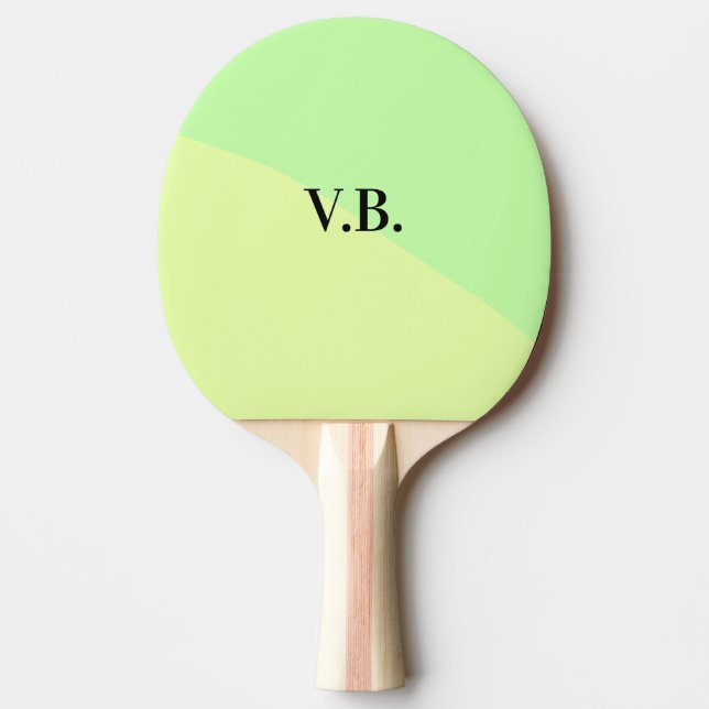 Raquete De Ping Pong Adicionar nome texto monograma cor sólida simples  (Frente)