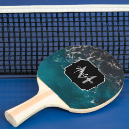 Raquete De Ping Pong Água do mar azul esbranquiçada, espumosa, azul-esc