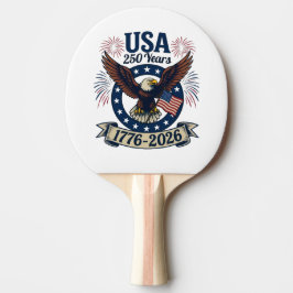 Raquete De Ping Pong Águia Americana Patriótica 250 Anos 1776-2026