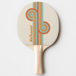 Raquete De Ping Pong Alça de Listra de Flor do Deserto Vintage com Nome
