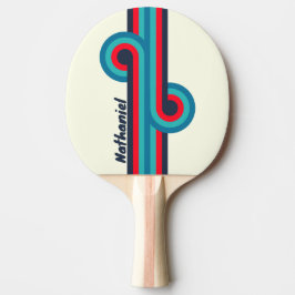 Raquete De Ping Pong Alça de Oceano Vintage com Nome