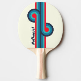 Raquete De Ping Pong Alça de pingue-pongue com nome e estilo vintage oc