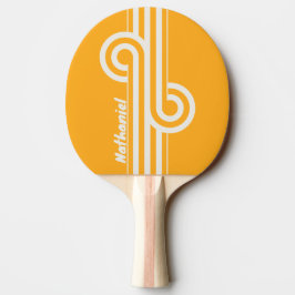 Raquete De Ping Pong Alça dupla listrada retro beijada pelo sol com nom