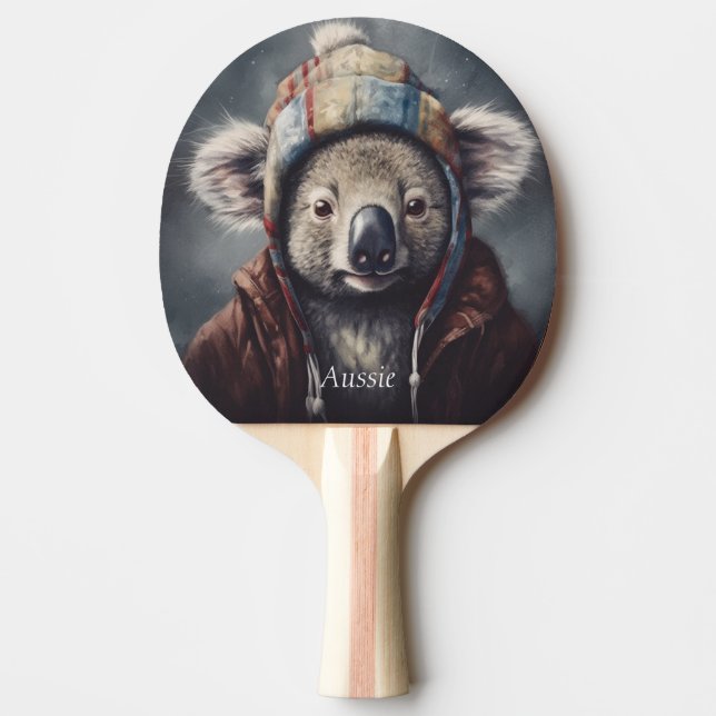 Raquete De Ping Pong Alcoala adorável vestindo chapéu bonito personaliz (Frente)