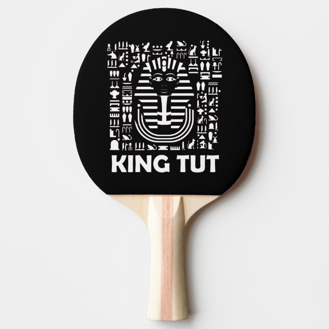 Raquete De Ping Pong Alfabeto Hieroglífico do Rei Tut pharaoh egípcio (Frente)