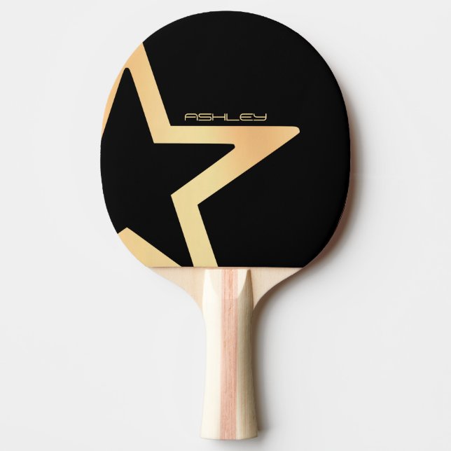 Raquete De Ping Pong Alimentação personalizada (preto) (Frente)