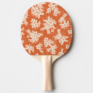 Raquete De Ping Pong Aloha Spirit: Hibiscus-Pineapple Harmony.